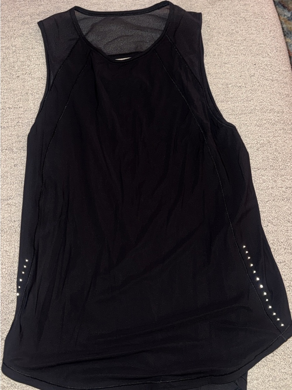 lululemon athletica Black Sleeveless Mesh-Back Performance Tank with Side Studs